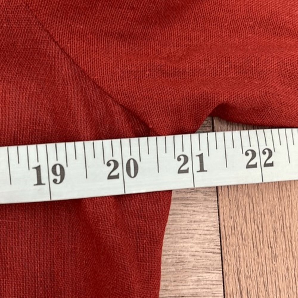 Free People Jumpsuit Womens XS Rust Orange Boho Wide Leg Linen Blend Long Sleeve - Picture 10 of 13
